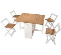 Santos Butterfly Dining Set in White/Distressed Waxed Pine