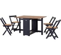 Santos Extending Butterfly Dining Set Blue and Distressed Waxed Pine