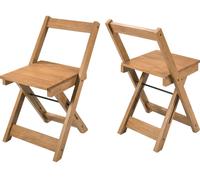 Santos X2 Pair Of Natural Waxed Pine Folding Dining Chairs Corona Space Saving