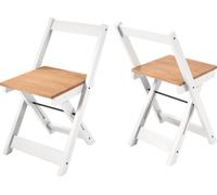 Seconique Santos Folding Chair (Box Of 2) White/distressed Waxed Pine