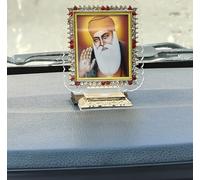 Santosh Jewellers Acrylic Guru Nanak Dev Car Idol, Religious Showpiece, 3 x 2.5 inches