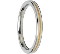 Santosh Jewellers™ Stainless Steel Punjabi Sikh Gents Heavy Flat Kada Bangle Bracelet With Stylish Gold Brass Line For Men, Wedding Day Gifts, Brother, (9 mm Thick) Size 2.14, Large, Silver| Big Size
