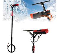 SANTUNK 3.6-10.8M Window Cleaning Pole Water Fed Telescopic Extended Extension Conservatory Hose Fed Brush Kit with Squeegee, Solar Panel Cleaning Equipment (6M)