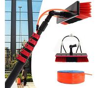 SANTUNK Water Fed Telescopic Brush 3.6-10.8M, Window Cleaning Pole, Solar Panel Cleaning Equipment, Extendable Cleaner Conservatory Roof (7.2M)