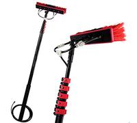 SANTUNK Window Cleaning Pole, 12-36FT Water Fed Telescopic Brush with Squeegee, Water/Hose Fed Pole, Cleaning Photovoltaic and Solar Panels,Outdoor Window Cleaner w/ 20M Hose (without Squeegee,6M)