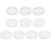 SANTUO 10Pcs Air Vents, Circular Flat Soffit Vents, 50mm White Plastic Soffit Vent Cover for Bathroom Home, Office, Kitchen, Cabinet, Wardrobe