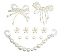 SANTUO 11Pcs Pearl Shoe Charms for Crocs Sparkly Crocs Design Cute Pearl Flower and Butterfly DIY Decoration for Women Girls Shoes Clog Sandals Birthday Party Gift