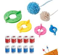SANTUO 14 PCS Pompom Makers & Stitch Counter Pompom Maker Kit for Crafting Fluff Balls & Row Counters for Knitting, Easy DIY Tools for Knitting & Row Counter, Perfect Craft Supplies Mother's Day