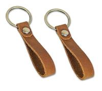 SANTUO 2 Pcs Leather Keychain Key Fob Premium Soft Car Leather Keyring Leather Key Holder Loop Strap for Men and Women Car Key Accessories Holder