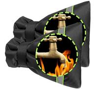 SANTUO 2Pcs Outside Tap Cover Frost Protector, 18x25cm Large Insulated Outdoor Tap Cover for Winter, Waterproof Thickened Taps Jacket with Reflective Strip & Magic Strap