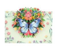 SANTUO 3D Butterfly Birthday Cards for Women, 3D Pop Up Cards with Envelope, Flowers Pop Up Greeting Cards for Mom, Sister, Grandmother, Wife, Daughter