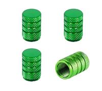SANTUO 4 Pcs Green Tyre Valve Caps, Aluminium Car Tire Valve Stem Dust Caps with Rubber Seal, Universal Fit for Car Bike Motorcycle Truck Bicycle, Corrosion Resistant & Air Leakproof （11 * 16.7mm）