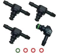 SANTUO 4Pcs Common Rail Diesel Injector Leak Off Connector Pipe, 3Pcs T's Connector 1Pcs L Connector Fuel System Connections for Fuel Return Line & Fuel Return Pipe