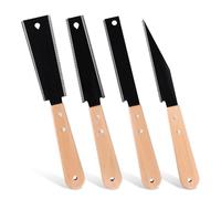 SANTUO 4Pcs Hand Saw Set, 30.5cm SK5 Steel Wood Saw with Wooden Handle, Japanese Pull Saws Double Edge & Single Edge, Large Head & Pointed Head Flush Cut, for Woodworking DIY Carpentry