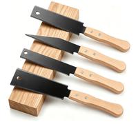 SANTUO 4Pcs Pull Saw Set, 30.5cm SK5 Steel Wood Saw with Wooden Handle, Japanese Pull Saws Double Edge & Single Edge, Large Head & Pointed Head Flush Cut, for Woodworking DIY Carpentry