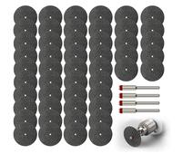SANTUO 54Pcs Rotary Tool Cutting Discs Set for Dremel 3mm Cutting Discs Fiberglass Reinforced Cut Off Wheels with 4Pcs Mandrels for Dremel Metal Wood Stone Cutting