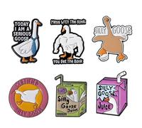 SANTUO 6PCS Funny Goose Pin Badges Set Cute Animal Enamel Pins Humorous Design Brooches for Backpacks, Jackets and Hats, Premium Enamel Material with Secure Clasps, Gift for Boys and Girls