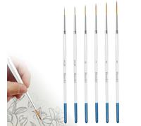 SANTUO 6Pcs Rigger Brush Set, Watercolour Paint Brushes for Painting, Fine Long Lines, Thin Lines Blades of Grass Hair and More, Paint Brushes for Acrylic Watercolour Oil and Gouache Painting