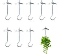 SANTUO 8 Pcs Ceiling Hooks for Hanging Plants & Lights, M4/90mm Heavy Duty Galvanized Steel Plant Hooks with Wall Anchors for Plants, Light, Bed Canopy