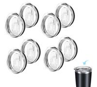 SANTUO 8Pcs Tumbler Lids Skinny Replacement Lids for Mouth Tumbler Cup Spill Proof Clear Skinny Simple Modern Lid Replacement for Stainless Steel Tumbler Travel Cup Coffee Cup