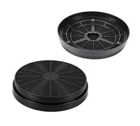 SANTUO Cooker Hood Filter Replacement 2Pcs, Activated Carbon 175mm Diameter Charcoal Filters, 35mm Height Round Grease Absorbing Mesh for Kitchen Vent Extractor(black)