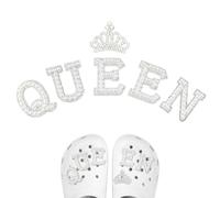 SANTUO Croc Charms Diamond Pearl Shoes Decorations for Jibbitz Crocs Bling Shiny Crocs Charms for Women Party Birthday Wedding DIY Clog Sandals Croc Accessories（Queen）