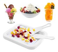 SANTUO Ice Cream Roll Maker - 304 Stainless Steel Instant Ice Cream Roll Maker with 2 Spatulas, Fun for Kids Ice Rolls Plate for Rolling Ice Cream Machine