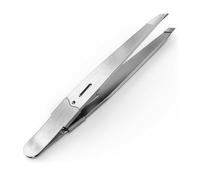 SANTUO Tweezers - Wide Handle & Tip Oblique, Stainless Steel, Unisex Professional Tweezers, Eyebrow Plucking & Eyelash Tweezers for Eyebrow Pluckers, Eyebrow Trimming, Eyelash Assistance (Silver)