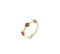 Santuzza 925 Sterling Silver Red Four Leaf Clover Ring (6)