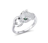 Santuzza Panther Ring 925 Sterling Silver Cubic Zirconia Green Spinel Leopard Ring for Women (7)