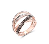 Santuzza Twisted Ring 925 Sterling Silver Nano Brown Spinel White Cubic Zirconia Rose Gold Plated Ring for Women (7)