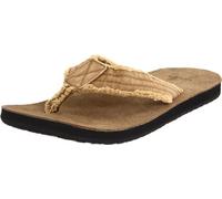 Sanuk Men's Fraid Not Flip Flops, Beige Khaki, 12 UK