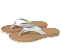 Sanuk Women's Cosmic Shores Iridescent Flip-Flop, Silver, 6 UK