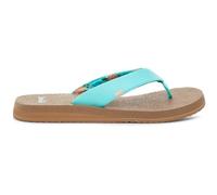 Sanuk Women's Yoga Mat Vintage Floral Flip-Flop, Aqua Splash, 9 UK