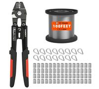 Sanuke Wire Rope Crimp Kit, 100ft 1/16" 304 Stainless Steel Cable