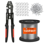 Sanuke Wire Rope Crimping Kit, 165ft 1/16" 304 Stainless Steel Cable