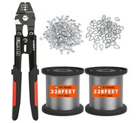 Sanuke Wire Rope Crimping Kit, 656ft 1/16" 304 Stainless Steel Cable