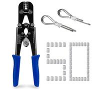 Sanuke Wire Rope Crimping Tool for Aluminum Crimping Loop Sleeve, Two Barrel Ferrule, Oval Sleeves, 3/64 in to 1/8 in, Wire Rope Swaging Tool Kit with Wire Rope Cutter