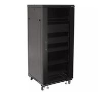 SANUS 55" Tall AV Rack 27U Component rack for home theater equipment. Type: Freestanding rack Rack capacity: 27U Maximum weight capacity: 340.19 kg Castor wheels. Weight: 58.8 kg. Product colour: Blac