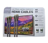 Sanus 8K Ultra High Speed Hdmi Cable 3 Metre Ss21Hdmi32 Professional Hdmi Pack Of 2