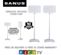 Sanus WSS52 Speaker Stands Sonos Five PLAY:5 Fixed Height Pair Black White