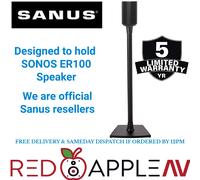 SANUS WSSE11 Black Single Fixed Height Speaker Stand For Sonos Era 100