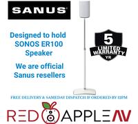 SANUS WSSE1A1 White Single Height-Adjustable Speaker Stand For Sonos Era 100™