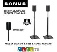 SANUS WSSE1A2 Height-Adjustable Speaker Stand for Sonos Era 100 Black, Pair