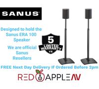 SANUS WSSE1A2 Height-Adjustable Speaker Stands for Sonos Era 100 - Black (Pair)