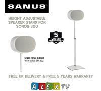 SANUS WSSE3A1 Height-Adjustable Speaker Stand for Sonos Era 300 White, Single