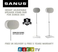 Sanus WSSE3A2-B2 Adjustable Speaker Floor Stands for Sonos Era 300 Pair White