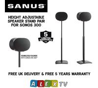 SANUS WSSE3A2 Height-Adjustable Speaker Stand for Sonos Era 300 Black, Pair