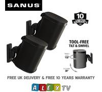 Sanus WSWM22 Adjustable Speaker Wall Mount SONOS ONE, PLAY:1 & PLAY:3 Black Pair