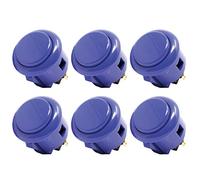 Sanwa 6 pcs OBSF-30 Original Push Button 30mm - for Arcade Jamma Video Game & Arcade Joystick Games Console (Dark Blue) S@NWA